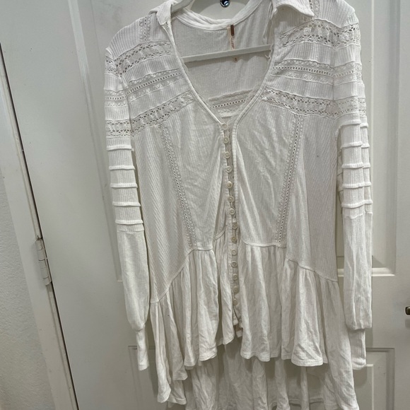 Free People Set to stun white tunic top XS - Picture 4 of 14